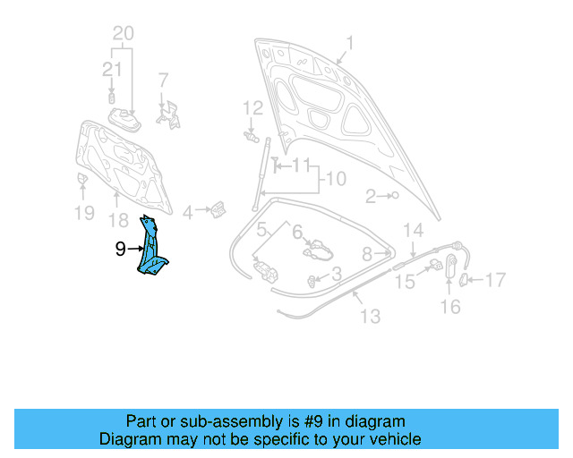 Hood Hinge 7L6-823-301-B - View 3