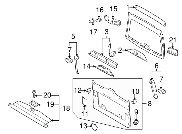 Windshield Pillar Trim Clip 4A0-867-276 - View 4