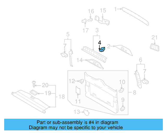 Windshield Pillar Trim Clip 4A0-867-276 - View 16
