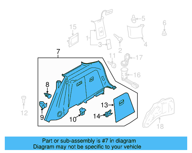 Quarter Trim Assembly 7L6-867-040-AC-NWE - View 3