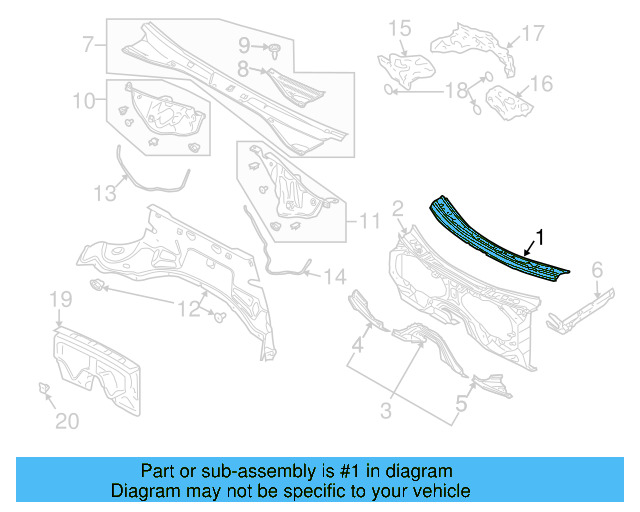 Cowl Grille 7L0-806-713-A - View 3