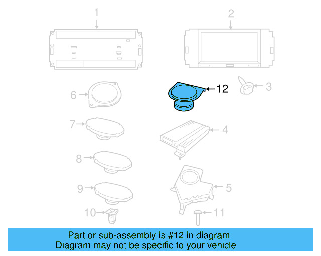 Rear Speaker 7B0-035-415 - View 4