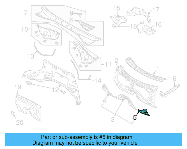 Cowl Reinforcement 7L0-805-273 - View 3