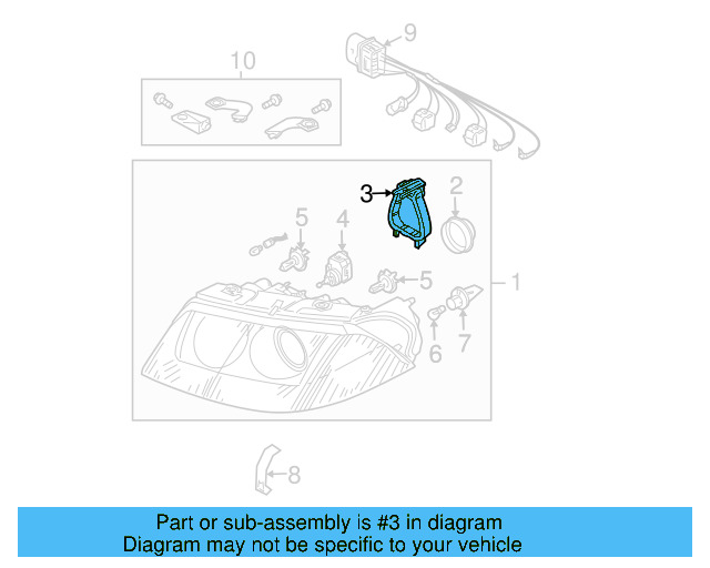 Rear Cap 3B0-941-607-A - View 5