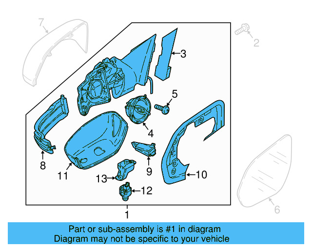 Mirror Assembly 3CN-857-508-AL-9B9