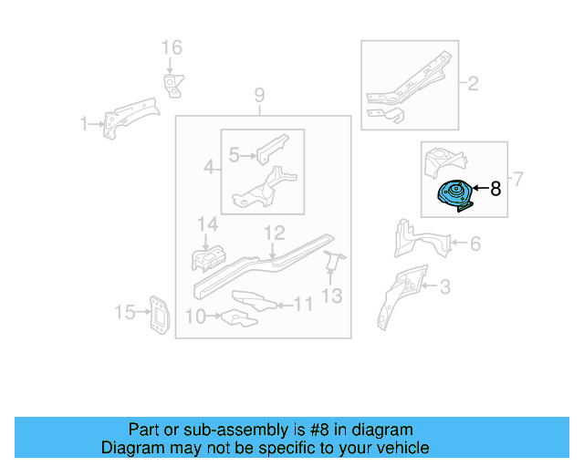 Strut Support 1K0-809-072 - View 6