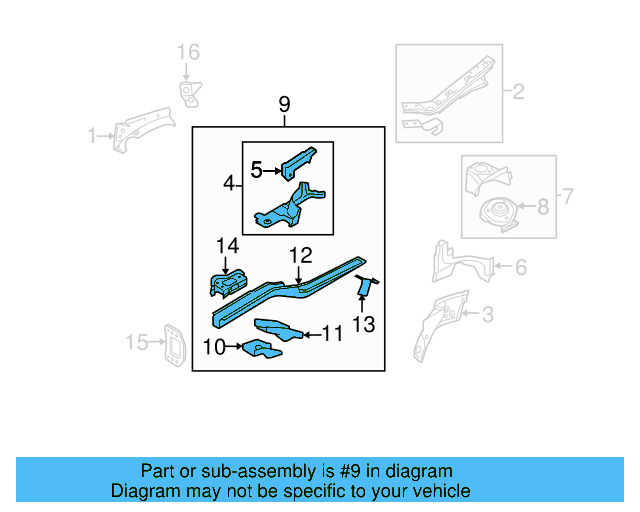 Frame Side Member Assembly 1K0-803-092-N - View 4