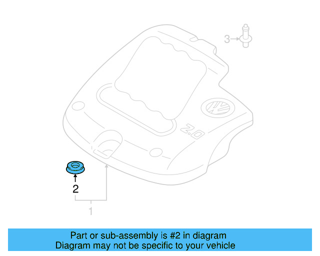 Engine Cover Mounting Bushing 038-103-638-K - View 4