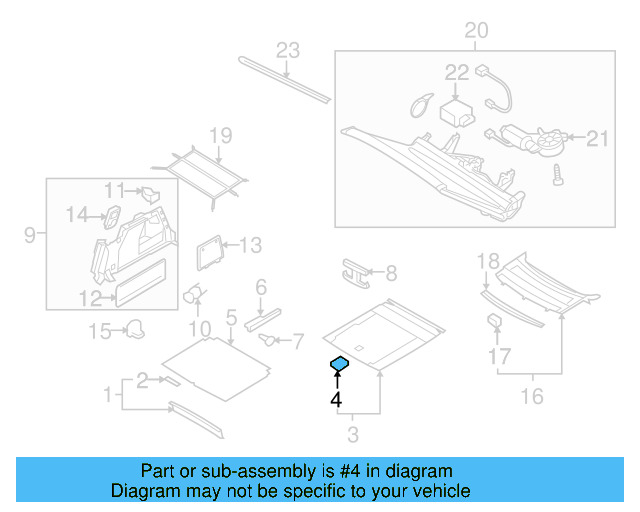 Lower Center Pillar Trim Clip 4A0-867-276-B - View 99