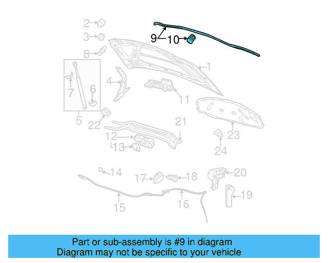 Hood Seal 5K0-823-709 - View 18
