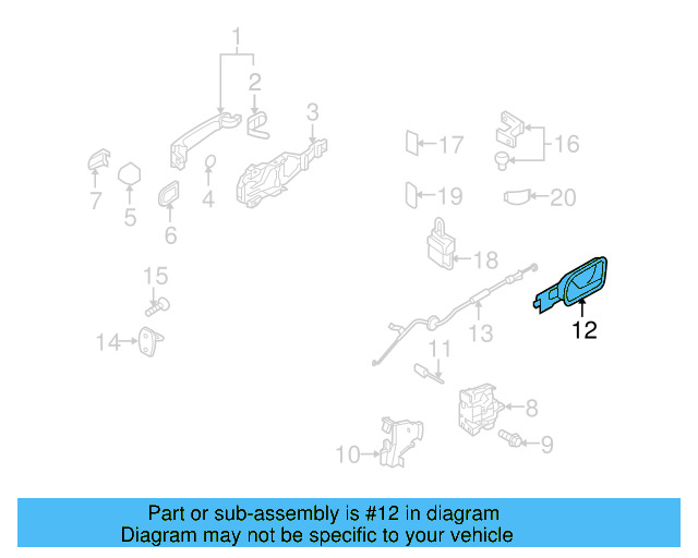 Handle, Inside 1K4-839-113-B-UAQ - View 2