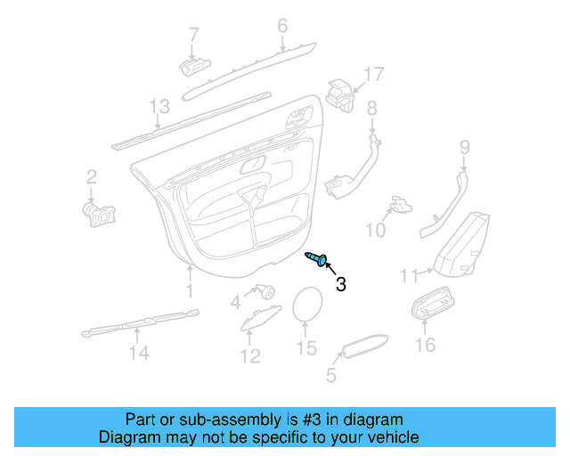 Door Trim Panel Screw N-907-397-03 - View 3