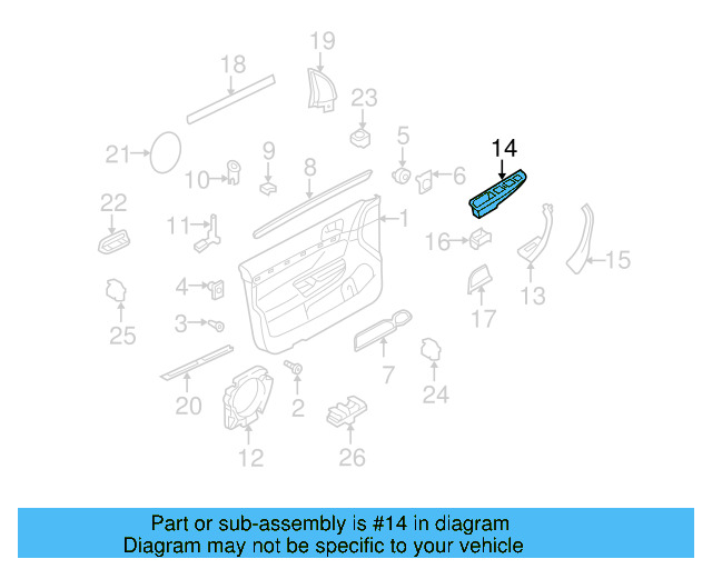 Door Window Switch Bezel 1K4-868-049-C-75R