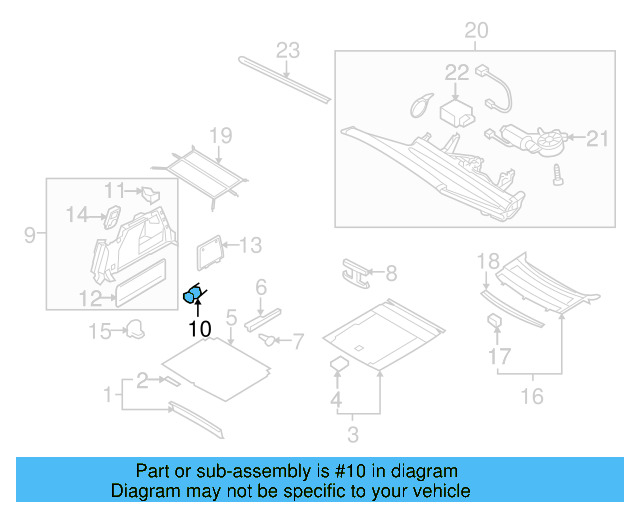 Lower Center Pillar Trim Clip 4A0-867-276-B - View 89