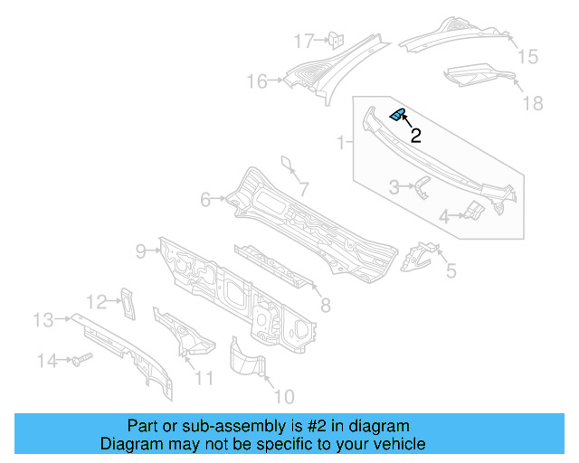 Cowl Top Panel Retainer Clip 8K0-805-217 - View 10