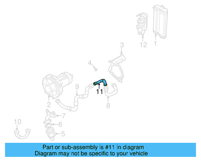 Secondary Air Injection Pump Hose 1J0-131-126-E - View 2