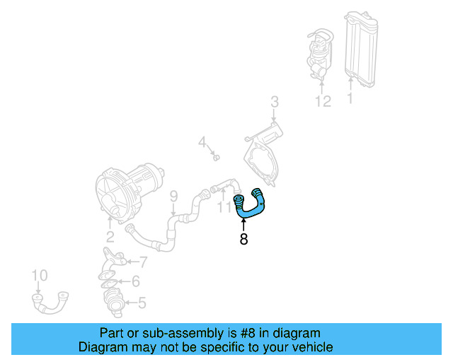 Secondary Air Injection Pump Hose 1J0-131-128-C - View 3