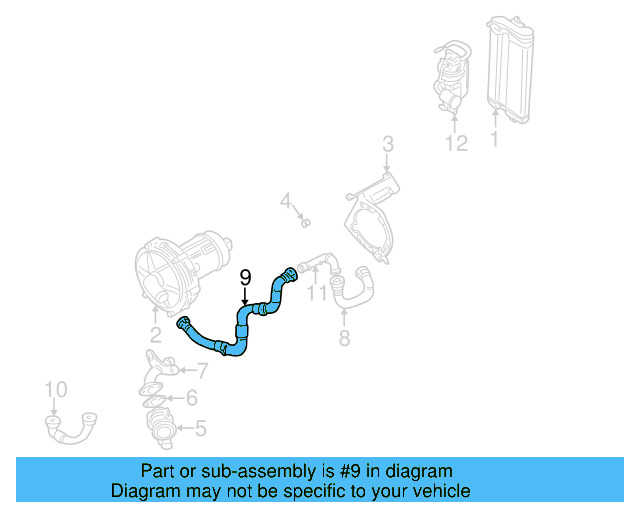 Secondary Air Injection Pump Hose 1J0-131-126-E - View 3