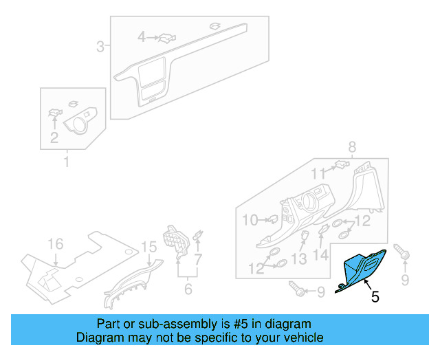 Upper Column Cover Clip 561-867-190 - View 2