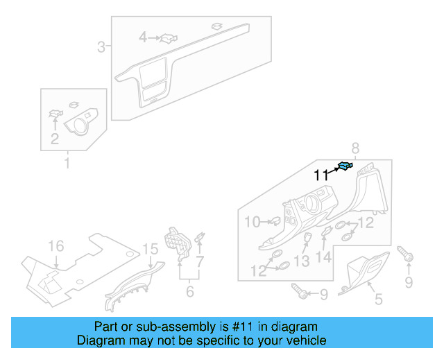 Instrument Panel Cross 1K1-858-383-A - View 8