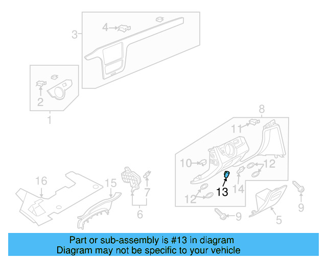Instrument Panel Trim Panel Insulator 7M3-857-145-A - View 30
