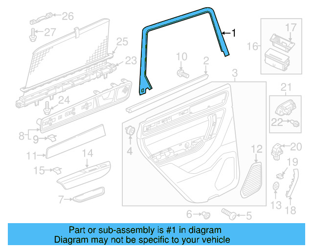 Window Molding 7P0-867-685-82V - View 3