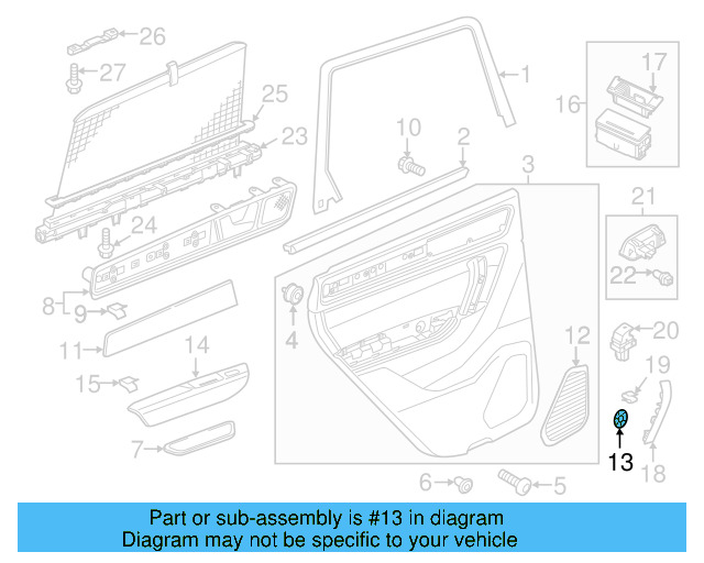Speaker Grille Clip N-900-852-02 - View 3