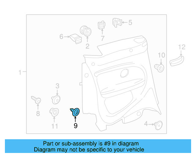 Lower Center Pillar Trim Clamp 1C0-867-388 - View 8