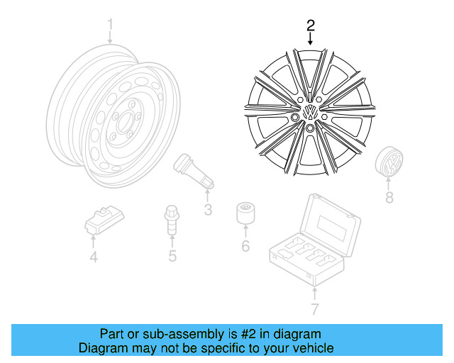 Wheel, Alloy 5N0-601-025-R-8Z8 - View 14