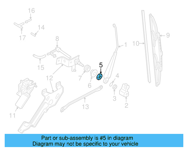 Wiper Arm Nut 7D0-955-243 - View 6