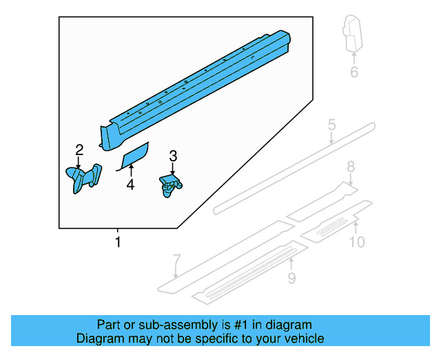 Rocker Molding 3B0-853-855-D-B41 - View 6