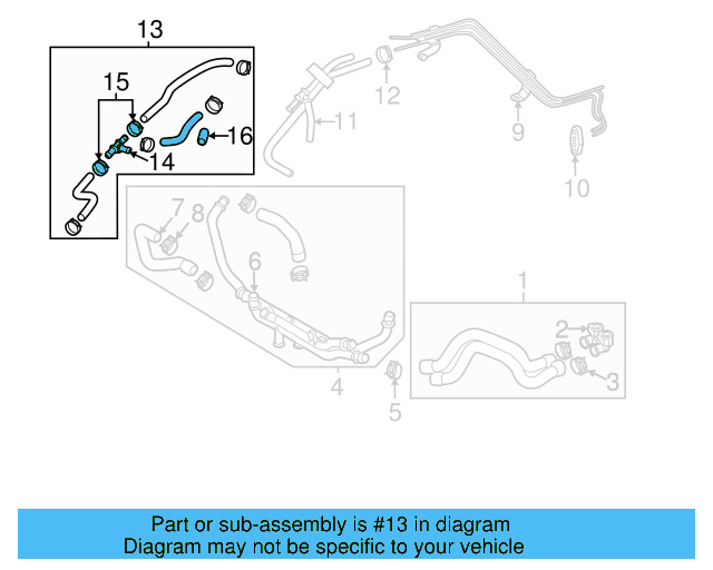 Water Hose Assembly 5C0-122-447-E - View 2