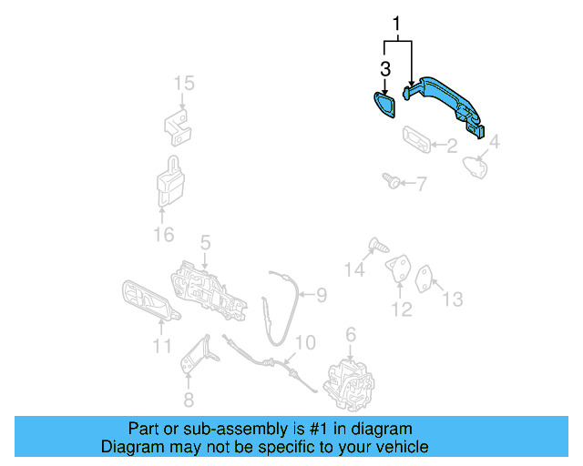 Handle, Outside (Unpainted) 3c0837206gru - View 4