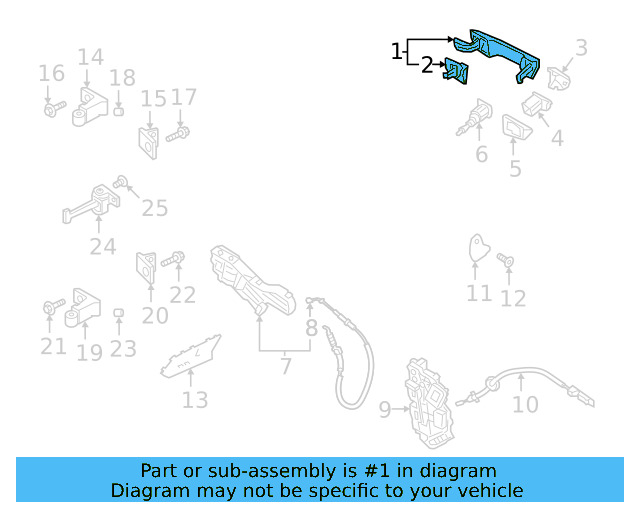 Handle, Outside (Unpainted) 17a837205agru