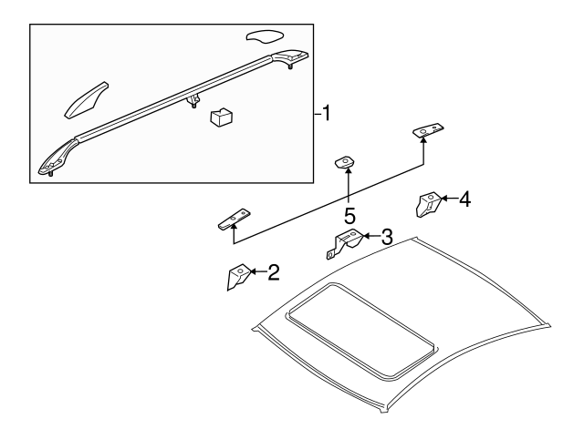Roof Luggage Carrier Side Rail Bracket 3C9-860-199