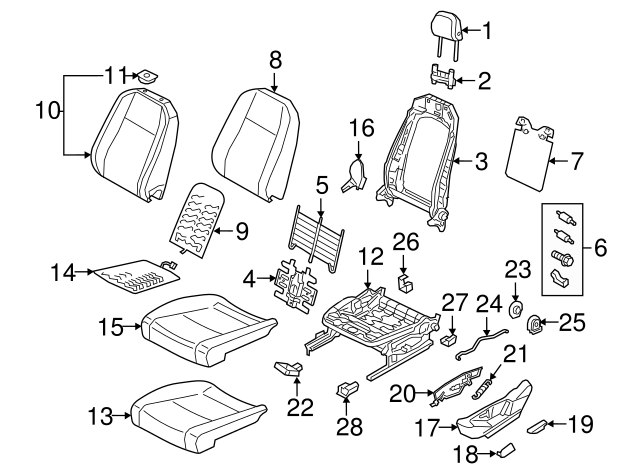 Support Spring Hardware Kit 5QN-898-955 - View 10