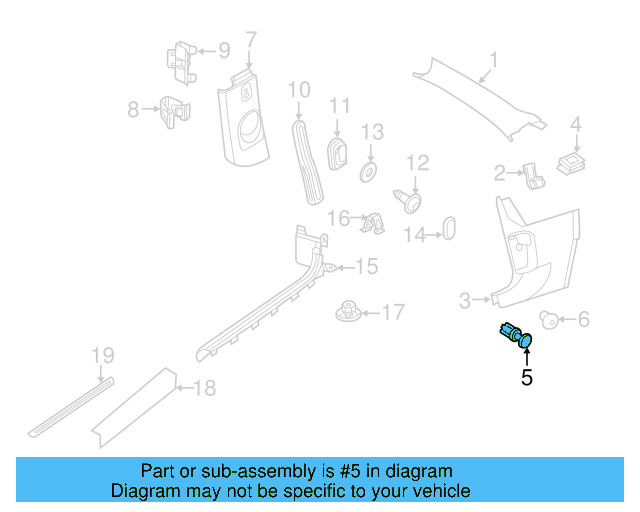 Kick Panel Trim Clip 1C0-867-207 - View 15