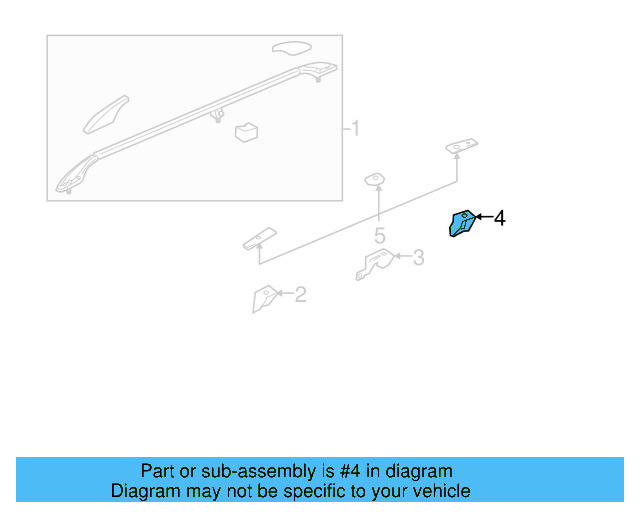 Roof Luggage Carrier Side Rail Bracket 3C9-860-201 - View 2