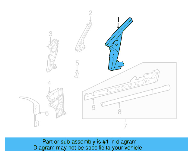 Hinge Reinforced 1C0-809-621-A - View 8