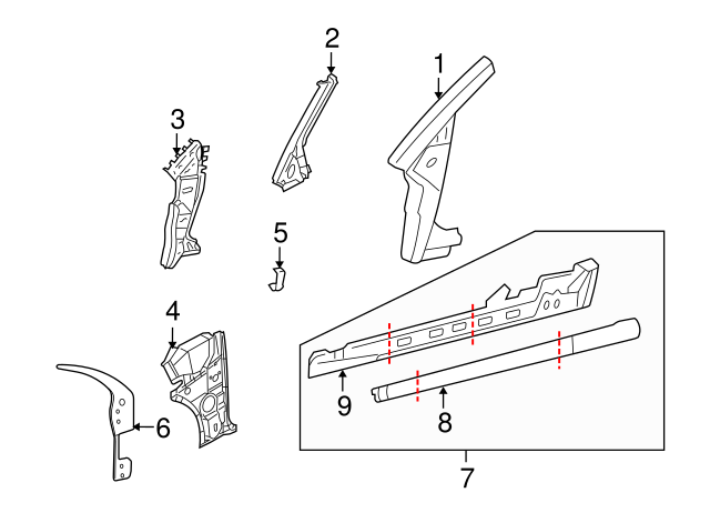 Hinge Reinforced 1C0-809-621-A - View 5
