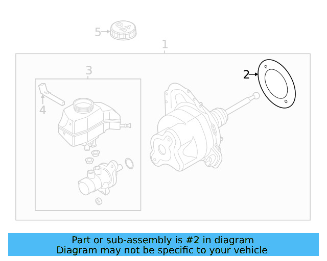 Master Cylinder Assembly Gasket 3Q0-612-161 - View 2