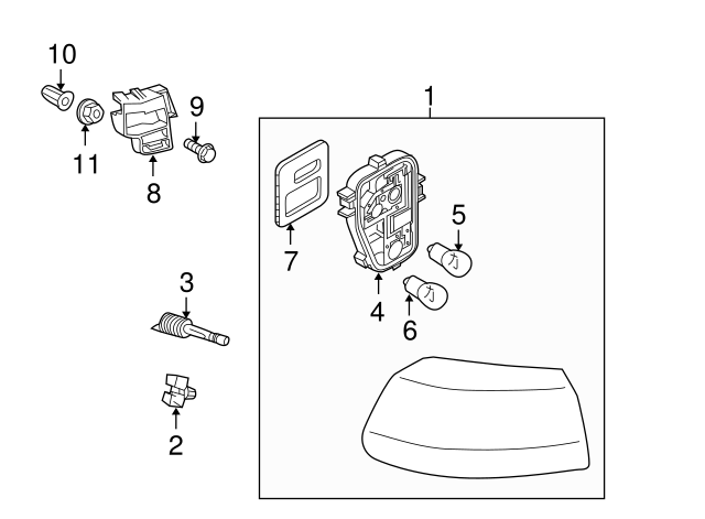 Tail Lamp Assembly Mount 5K0-945-246-A