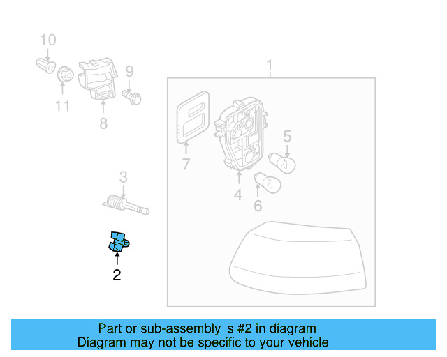 Tail Lamp Assembly Mount 5K0-945-246-A - View 4