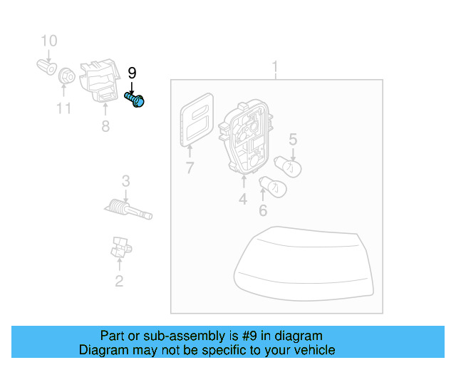 Tail Lamp Assembly Retainer 1K8-945-300 - View 17