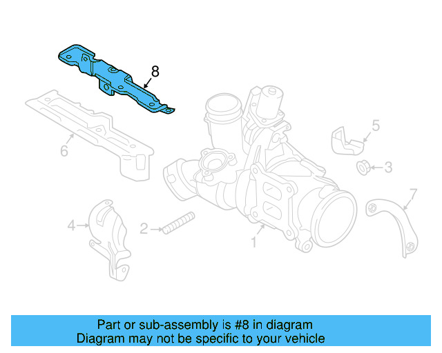 Turbocharger Mount Heat Shield Bracket 06K-145-383 - View 9