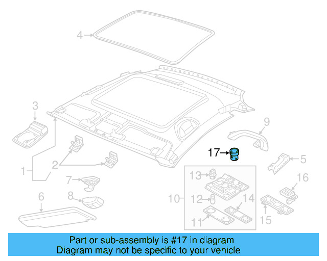 Sunroof Switch 5C6-959-561-A-CIT - View 3