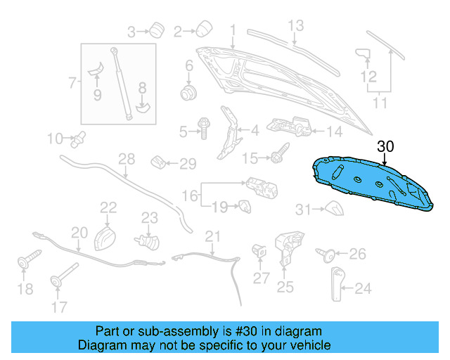 Hood Insulation Pad 5C6-863-831-G - View 6