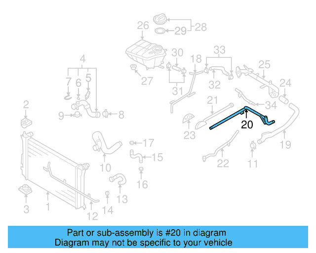 Water Pipe 077-121-065-AJ - View 2
