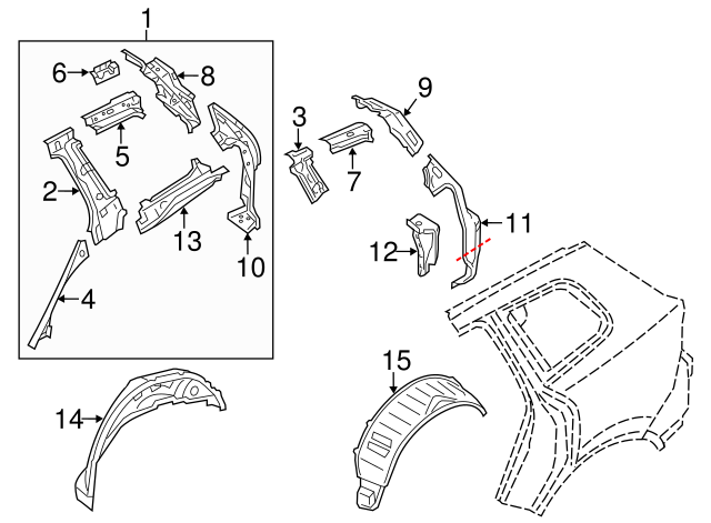 Front Pillar Reinforcement 7P0-809-718-A