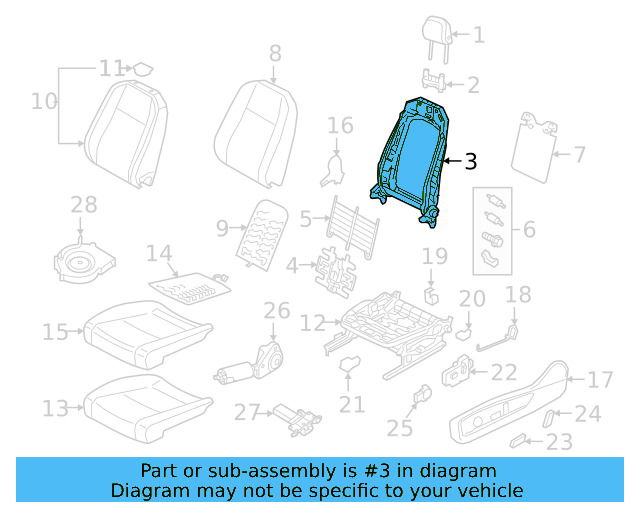 Seat Back Frame 3QF-881-046-E - View 7